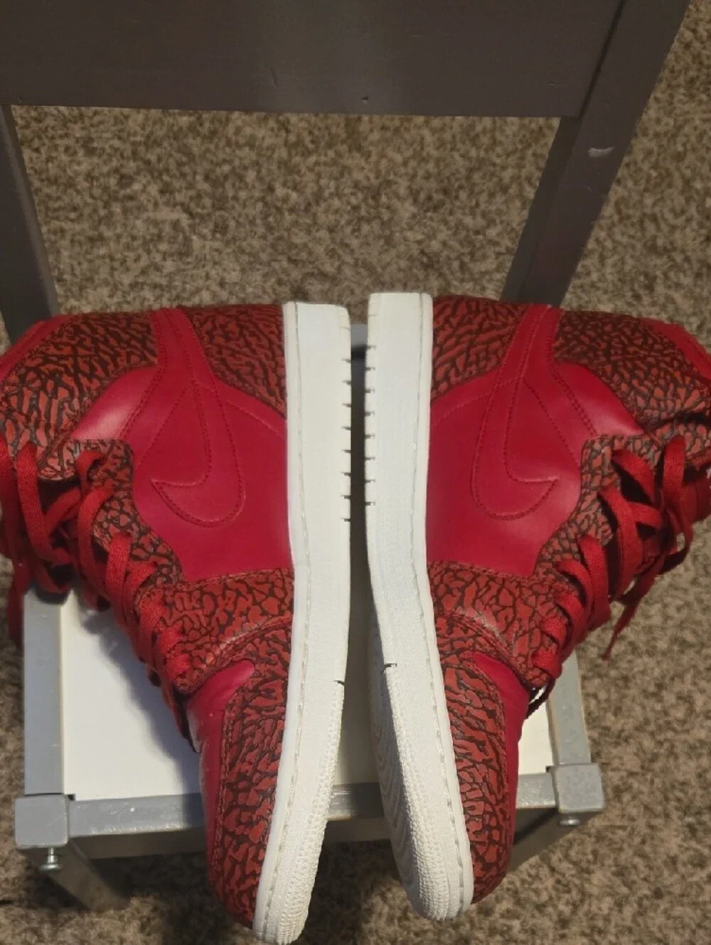 Nike Red High-Top Jumpman Sneakers - Picture 2 of 15